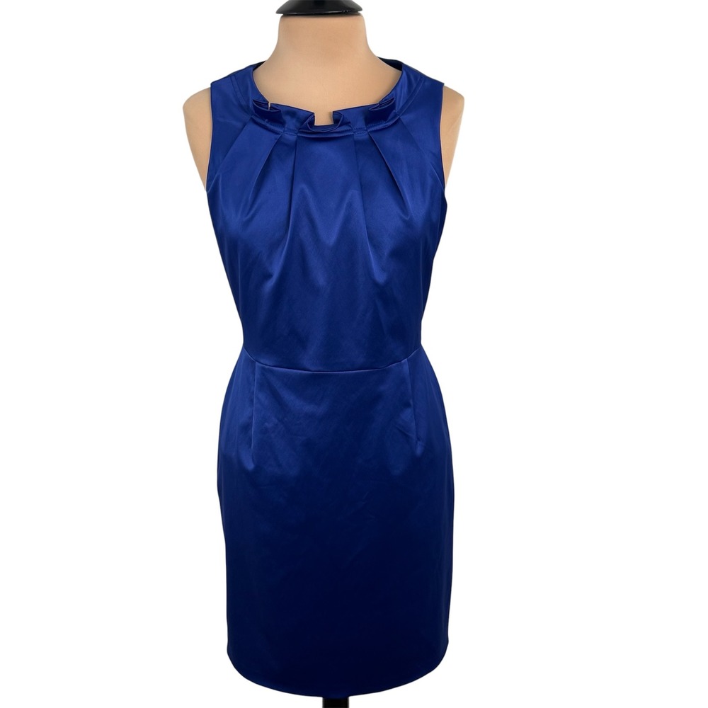 Jones Wear Dress Women's Sleeveless Midi Length Satin Cocktail Dress